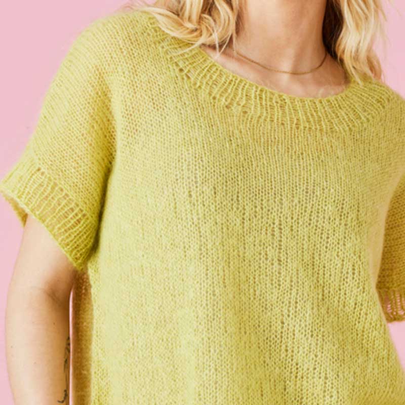 Oversize t-shirt i 2 tråde Angel garn fra Permin - KreStoffer