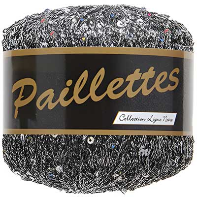 Paillet garn fra Lammy Sølv multi color