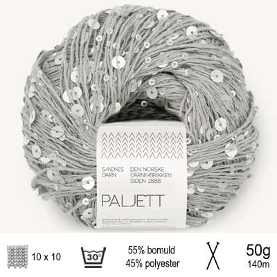 Paljett garn fra Sandnes Garn Silver spoon