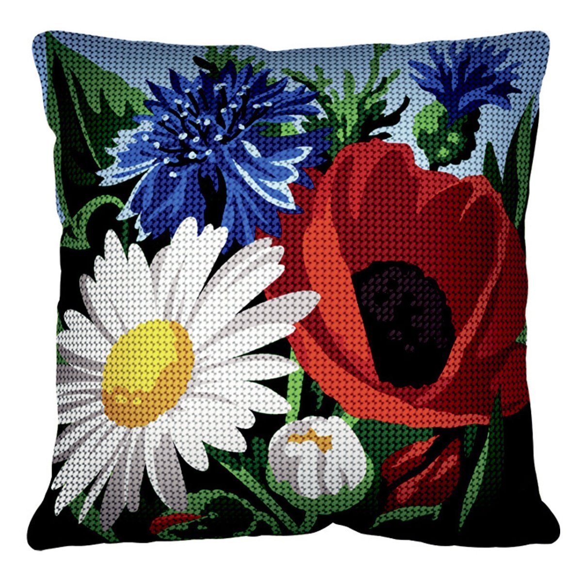 Påtrykt broderikit Margot pude med marguerit