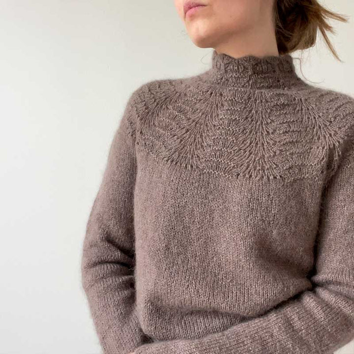 Strikkekit Peacock bluse fra Le Knit i Tynd Silk Mohair og Sunday garn