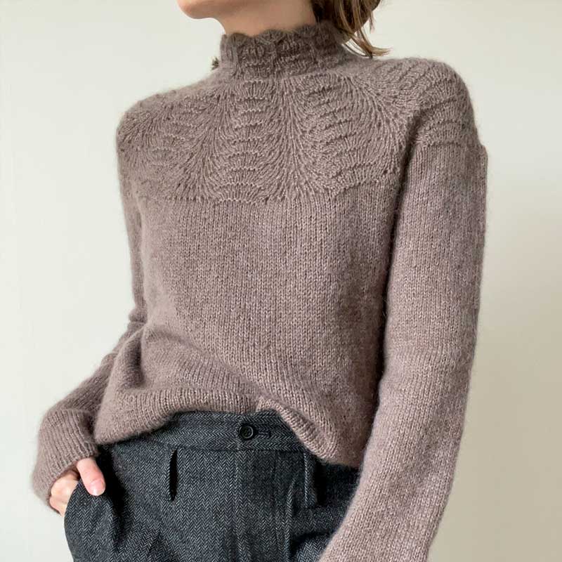 Strikkekit Peacock bluse fra Le Knit i Tynd Silk Mohair og Sunday garn