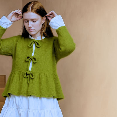 Strikkekit Vienna peblum bluse i Tynd Silk Mohair