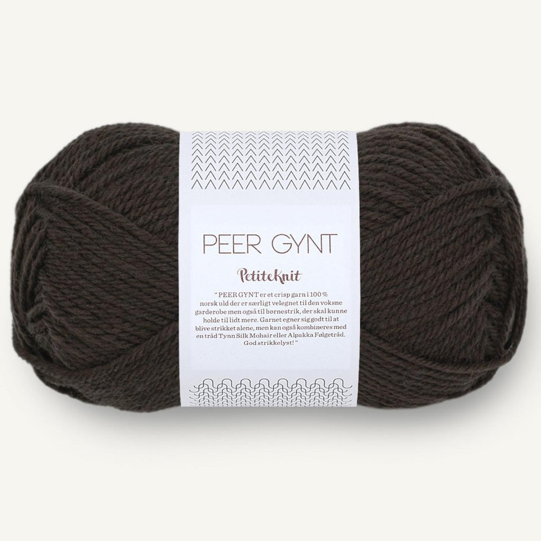 Peer Gynt garn farve 2381 Coffee Melange PetiteKnit