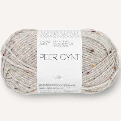 Peer Gynt garn fra Sandnes Garn Lys gråmeleret løvfald tweed