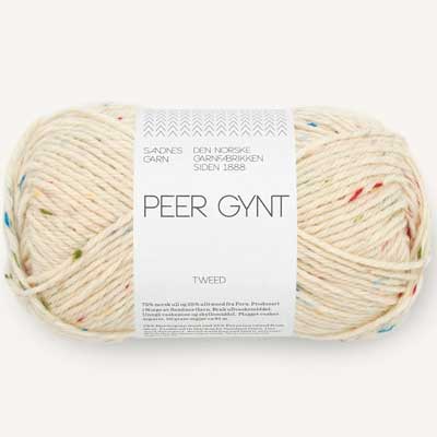 Peer Gynt garn fra Sandnes Garn Natur med tutti frutti tweed