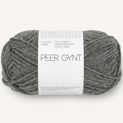 Peer Gynt garn fra Sandnes Garn Mørk gråmeleret