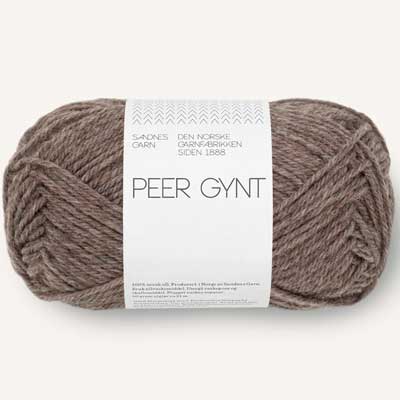 Peer Gynt garn fra Sandnes Garn Mellembrun meleret