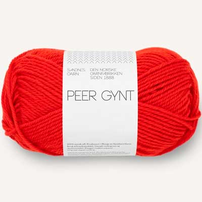 Peer Gynt garn fra Sandnes Garn Scarlet red