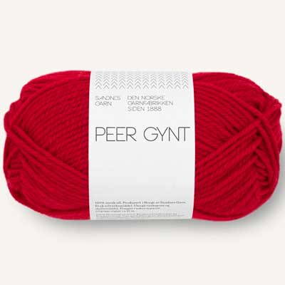 Peer Gynt garn fra Sandnes Garn Rød