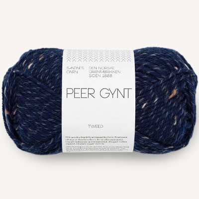 Peer Gynt garn fra Sandnes Garn Marineblå med natur tweed