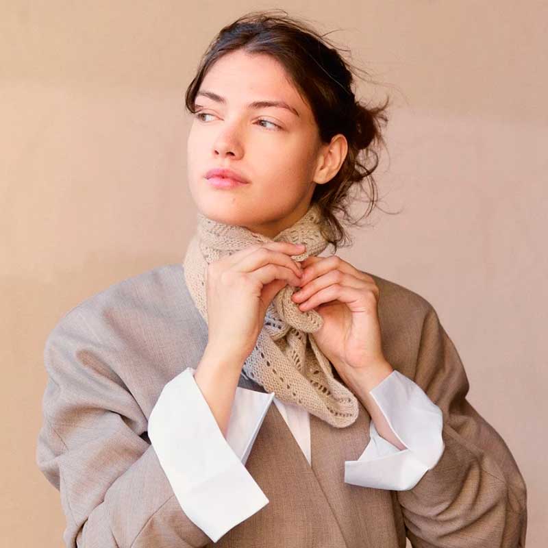 Strikkekit 2508-1 Petra Scarf i Cashmere garn fra Sandnes