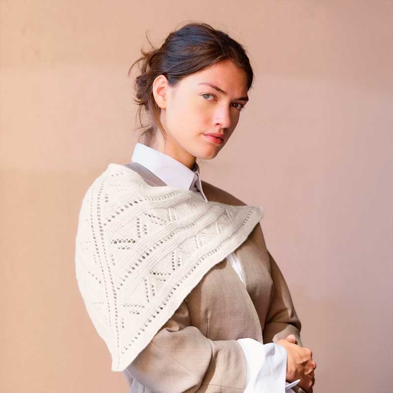 Strikkekit 2508-1 Petra Scarf i Cashmere garn fra Sandnes