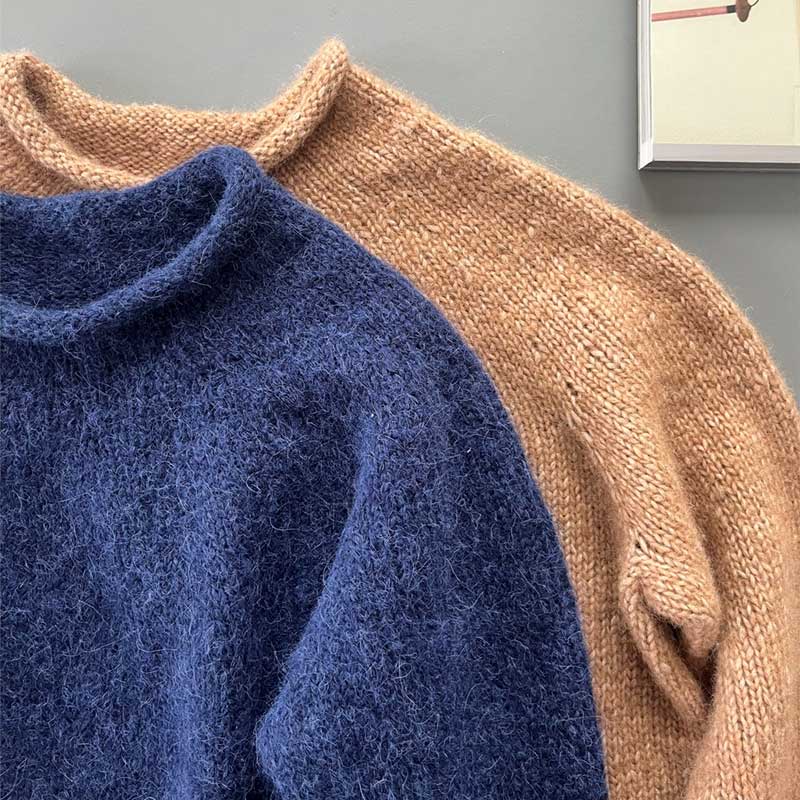 Strikkekit Plain Yoke Pullover fra Le knit i Poppy Garn