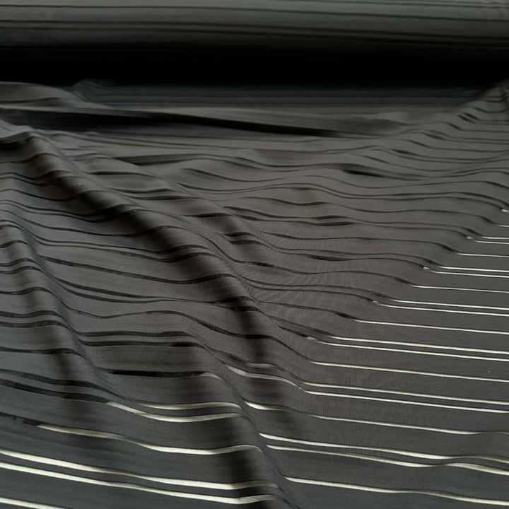 Polyester jersey med gennemsigtige striber