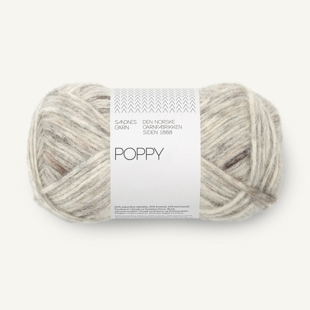 Poppy garn fra Sandnes Garn Grey marble