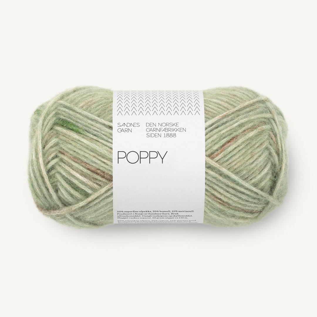 Poppy garn fra Sandnes Garn Green marble