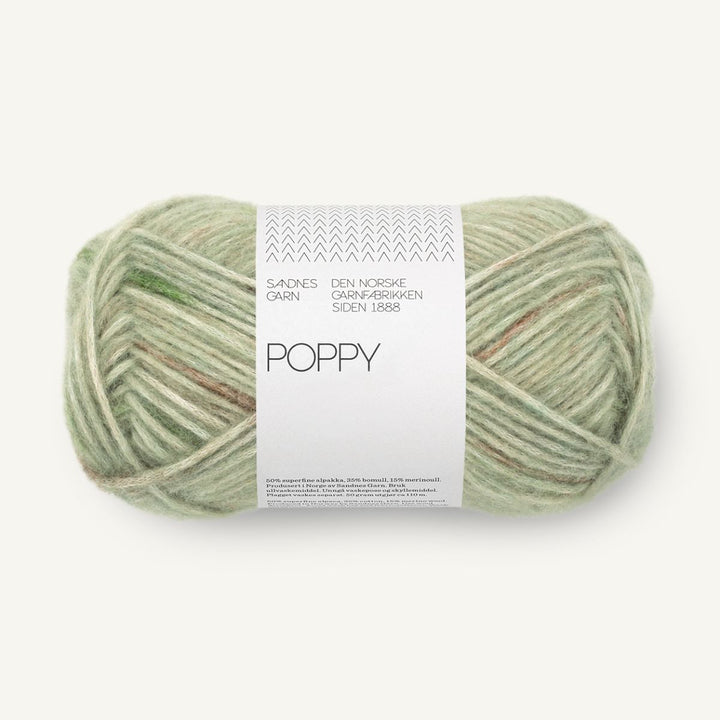 Poppy garn fra Sandnes Garn Green marble