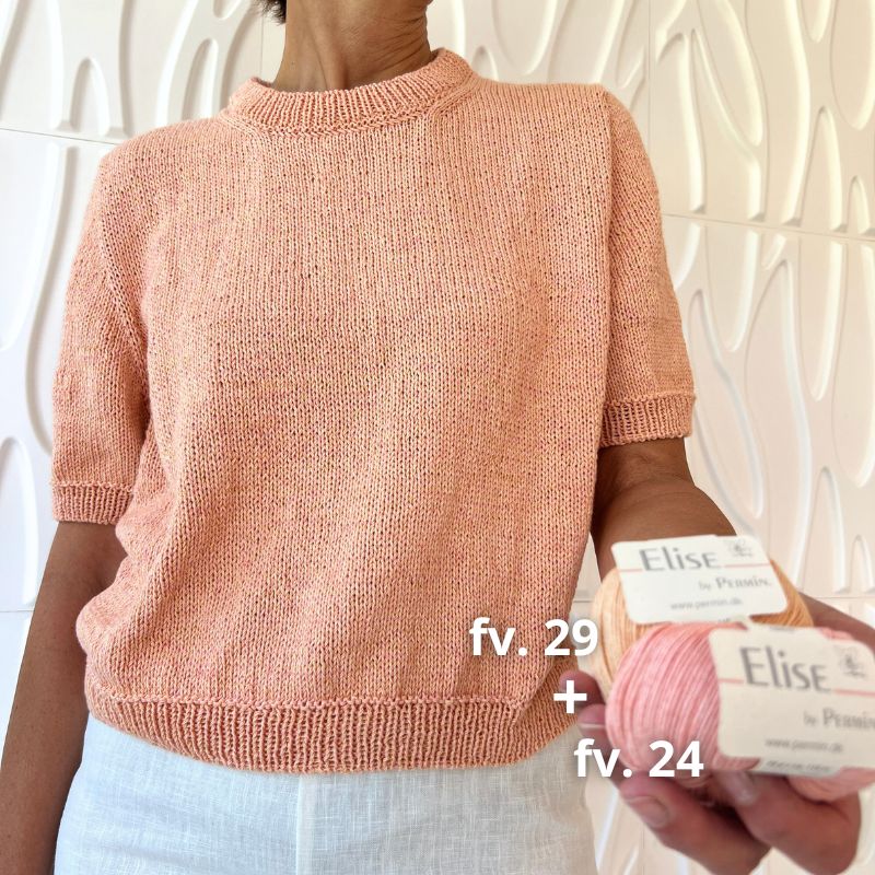 Strikkekit Poppy Tee fra PetiteKnit i Elise fra Permin