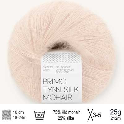 Primo Tynd Silk Mohair garn fra Sandnes Garn Marcipan