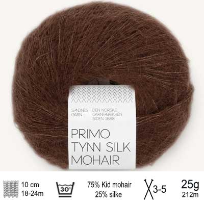 Primo Tynd Silk Mohair garn fra Sandnes Garn Cacao nips