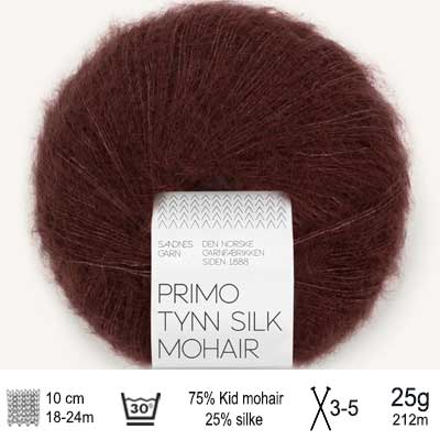 Primo Tynd Silk Mohair garn fra Sandnes Garn Dark fudge