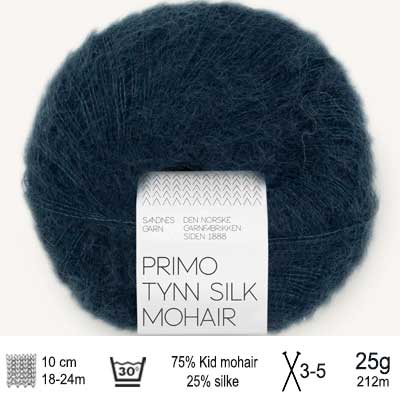 Primo Tynd Silk Mohair garn fra Sandnes Garn Dyb marine