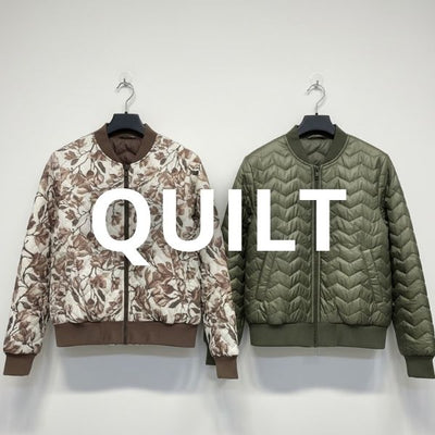 Quilt i zig-zag baner i olivengrøn