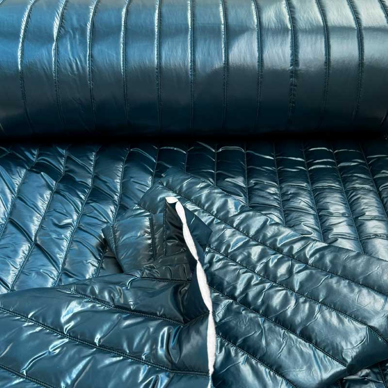 Quilt i baner, petrol - KreStoffer
