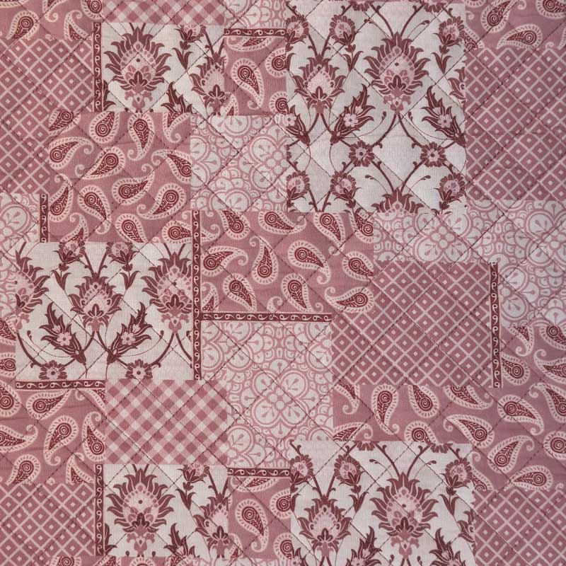 Quilt med rosa patchwork - KreStoffer