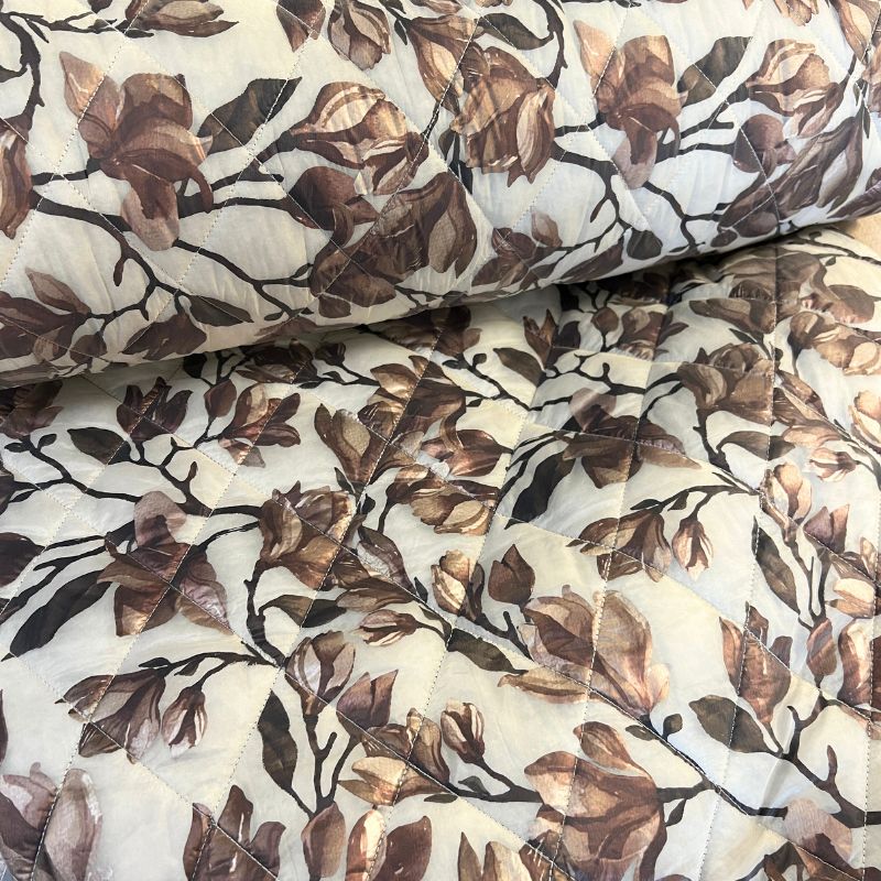 Quilt stof med digitaltrykte blomster