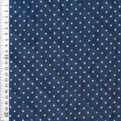 Quiltet denim med prikker - KreStoffer