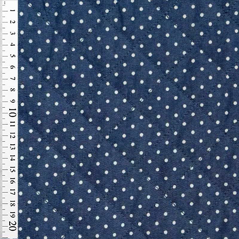 Quiltet denim med prikker - KreStoffer