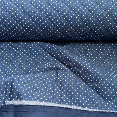 Quiltet denim med prikker - KreStoffer