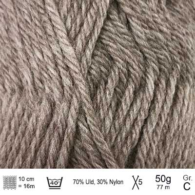 Ragg garn fra Hjertegarn Mørk beige