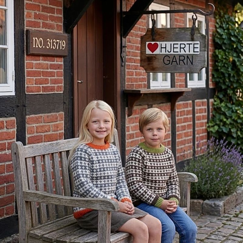 Strik Børnesweater i Ragg garn fra Hjertegarn