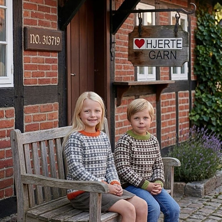 Strik Børnesweater i Ragg garn fra Hjertegarn