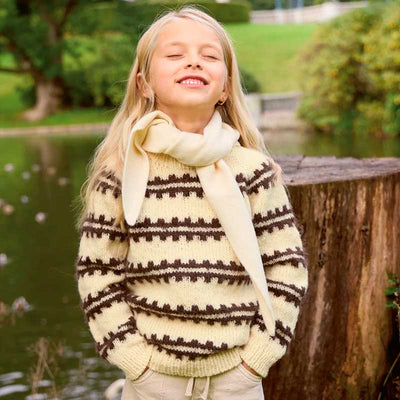 Strikkekit Ridge Sweater Junior 2513-3A i Atlas og Børstet Alpakka