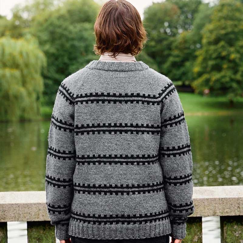 Strikkekit Ridge Sweater Man 2513-2 i Atlas garn