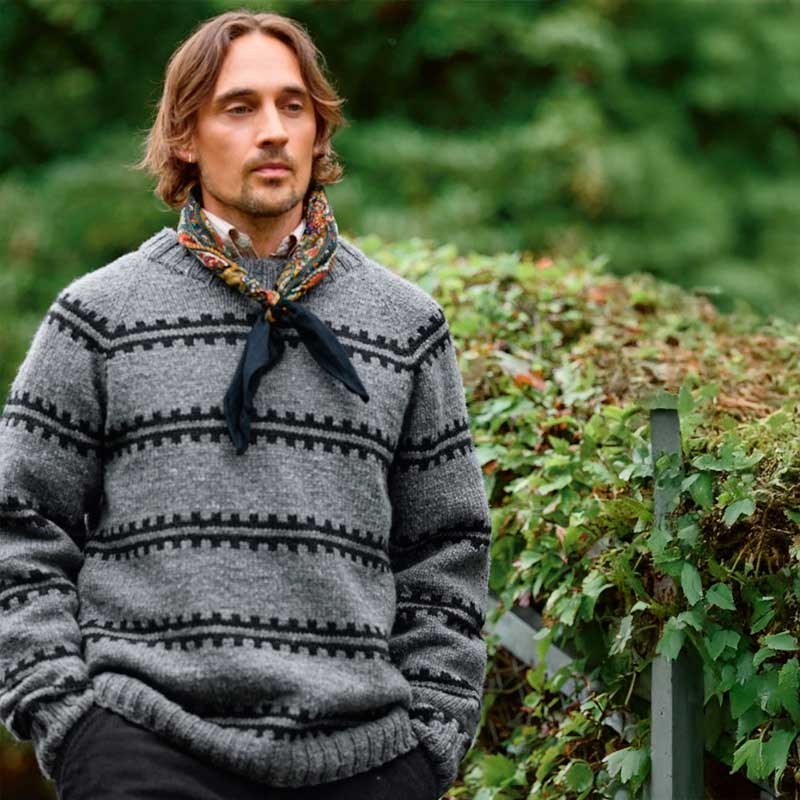 Strikkekit Ridge Sweater Man 2513-2 i Atlas garn