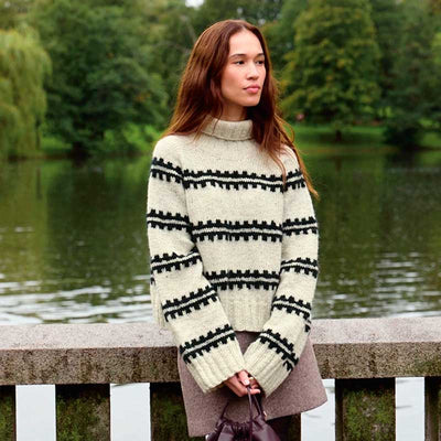 Strikkekit Ridge Sweater 2513-1 i Atlas og Børstet Alpakka