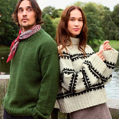 Strikkekit Ridge Sweater 2513-1 i Atlas og Børstet Alpakka