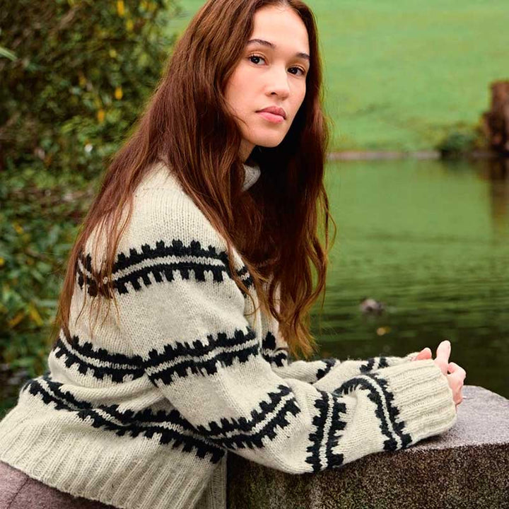 Strikkekit Ridge Sweater 2513-1 i Atlas og Børstet Alpakka