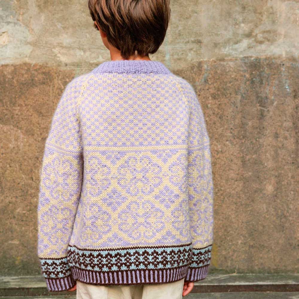 Strikkekit 2608-2 Rose Junior sweater i Alpakka uld