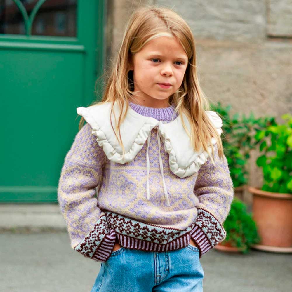 Strikkekit 2608-2 Rose Junior sweater i Alpakka uld