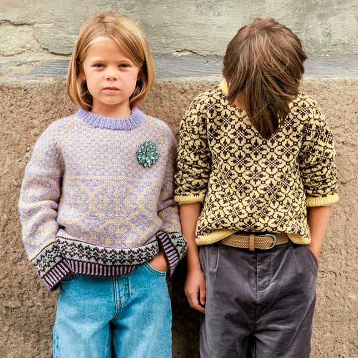 Strikkekit 2608-2 Rose Junior sweater i Alpakka uld