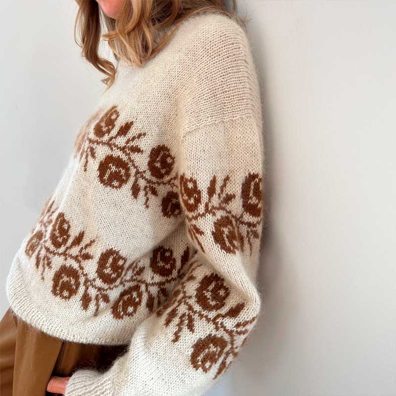 Strikkekit Rosie sweater fra Le Knit i Tynd Peer Gynt og Tynd Silk Mohair