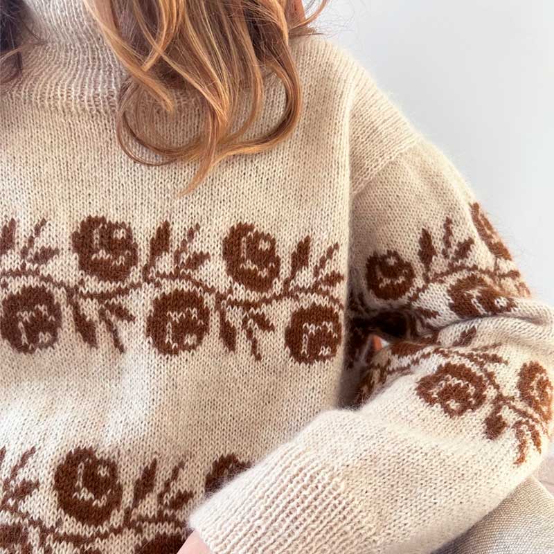 Strikkekit Rosie sweater fra Le Knit i Tynd Peer Gynt og Tynd Silk Mohair