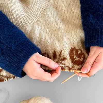 Strikkekit Rosie sweater fra Le Knit i Tynd Peer Gynt og Tynd Silk Mohair