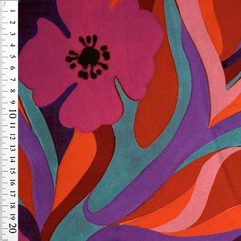 Satin med abstrakt blomster mønster - KreStoffer
